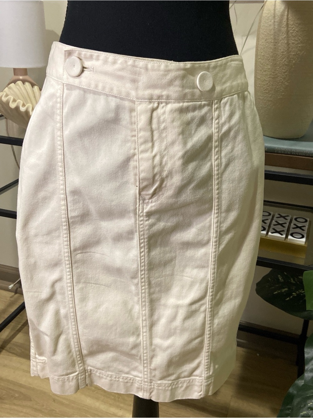 Marc Jacobs Cream Denim Pencil Skirt - Cream